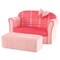 Pink Velvet Kids Sofa Chair Couch with Ottoman Set and Backrest for Bedroom or Playroom